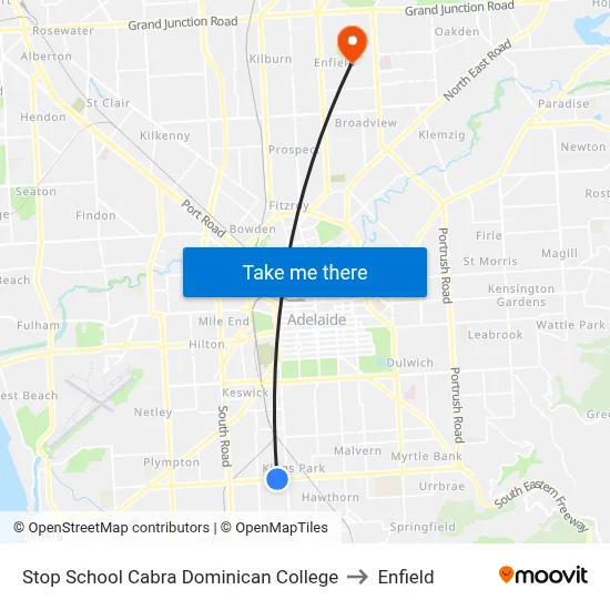 Stop School Cabra Dominican College to Enfield map