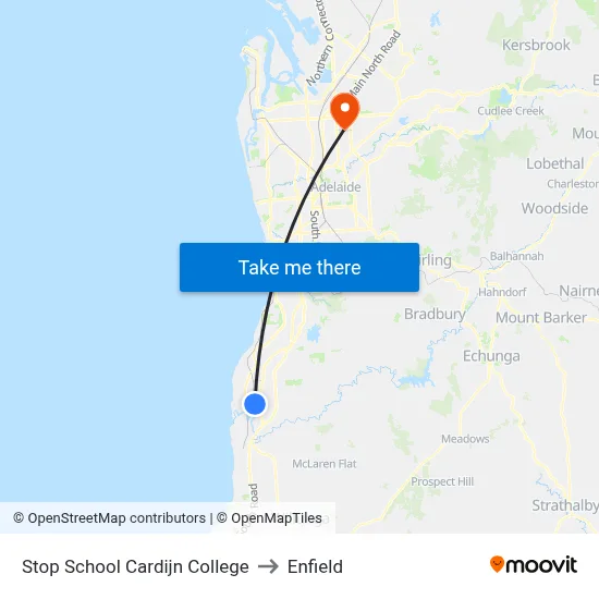 Stop School Cardijn College to Enfield map