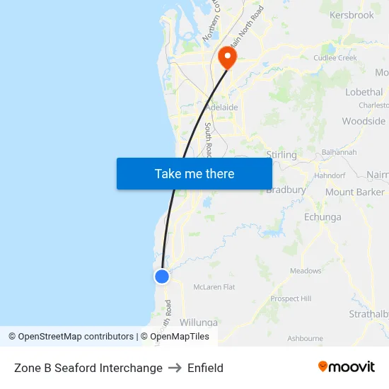 Zone B Seaford Interchange to Enfield map