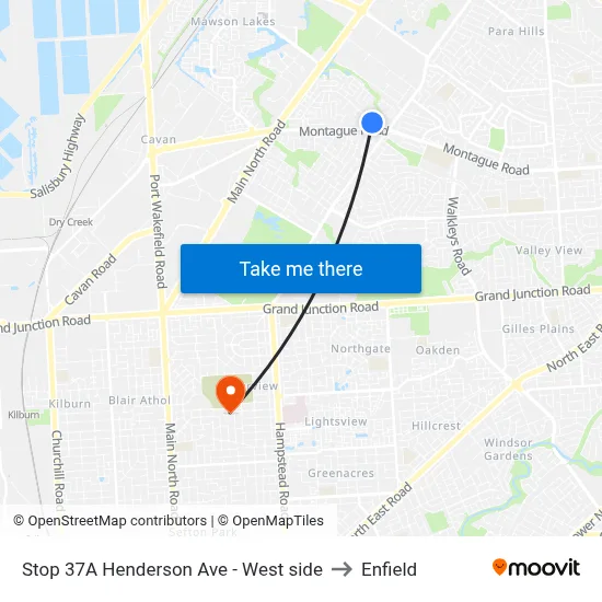 Stop 37A Henderson Ave - West side to Enfield map