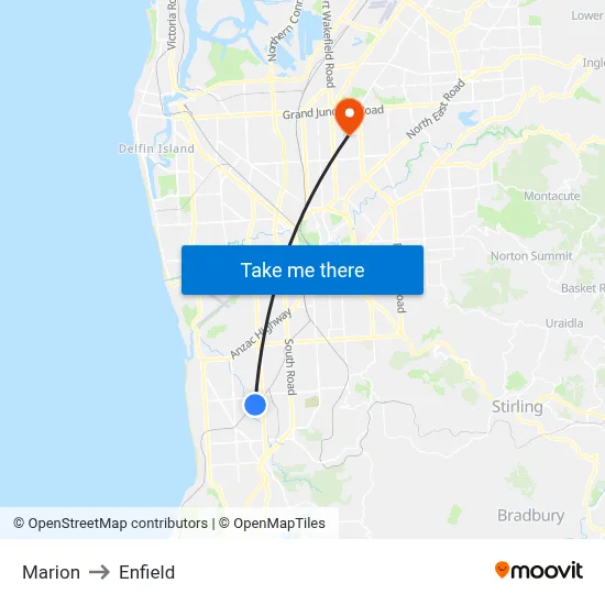 Marion to Enfield map