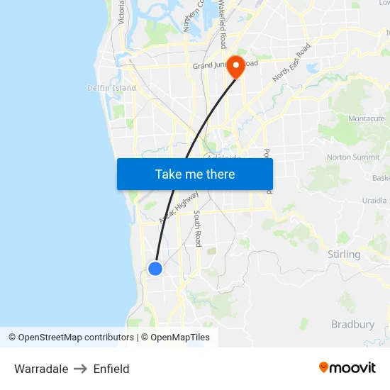 Warradale to Enfield map