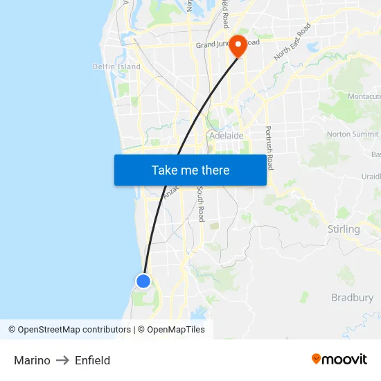 Marino to Enfield map