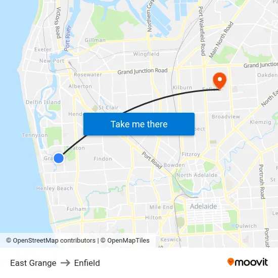 East Grange to Enfield map