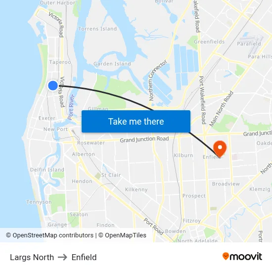 Largs North to Enfield map