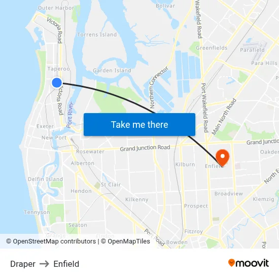 Draper to Enfield map