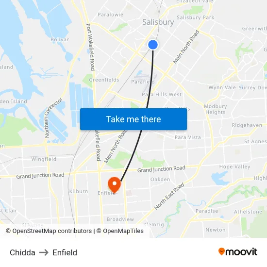 Chidda to Enfield map