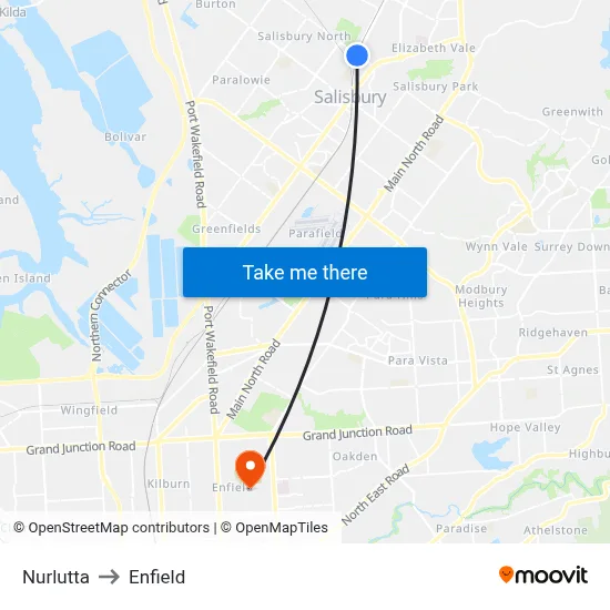 Nurlutta to Enfield map