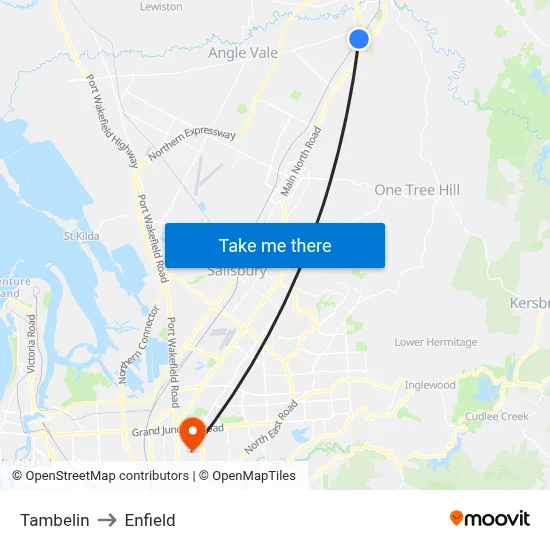 Tambelin to Enfield map