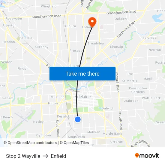 Stop 2 Wayville to Enfield map