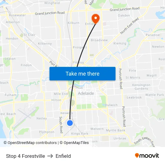 Stop 4 Forestville to Enfield map
