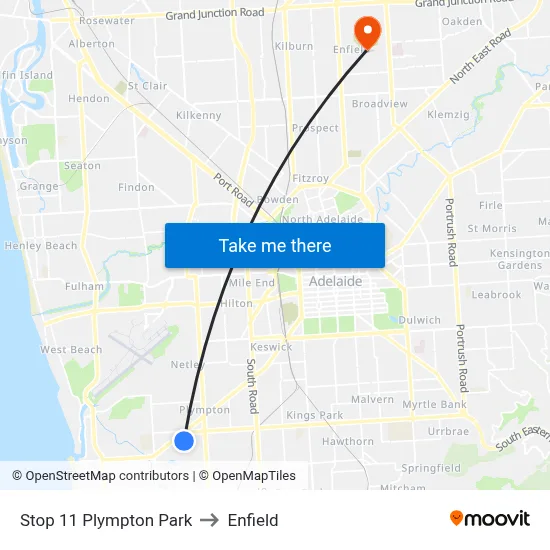 Stop 11 Plympton Park to Enfield map