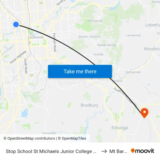 Stop School St Michaels Junior College East Av to Mt Barker map