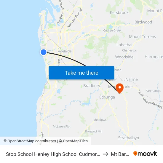 Stop School Henley High School Cudmore Tce to Mt Barker map
