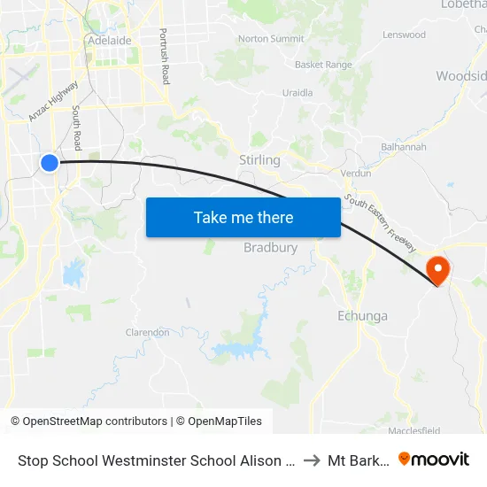 Stop School Westminster School Alison Av to Mt Barker map