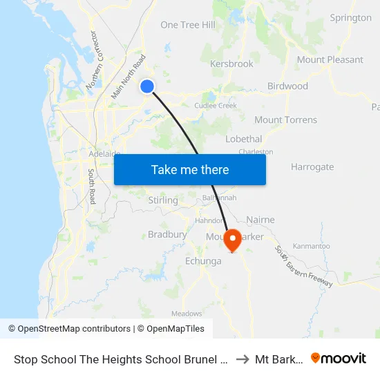 Stop School The Heights School Brunel Dr to Mt Barker map