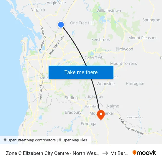 Zone C Elizabeth City Centre - North West side to Mt Barker map