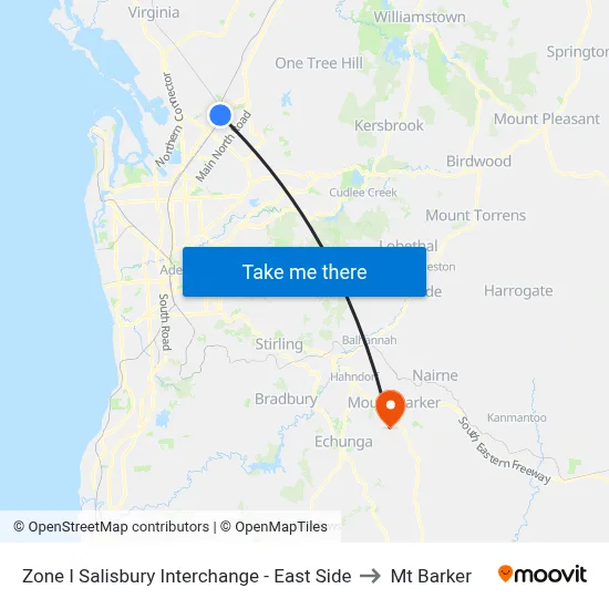 Zone I Salisbury Interchange - East Side to Mt Barker map