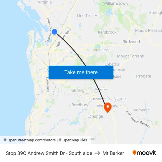 Stop 39C Andrew Smith Dr - South side to Mt Barker map