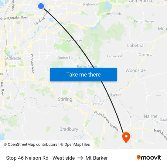 Stop 46 Nelson Rd - West side to Mt Barker map
