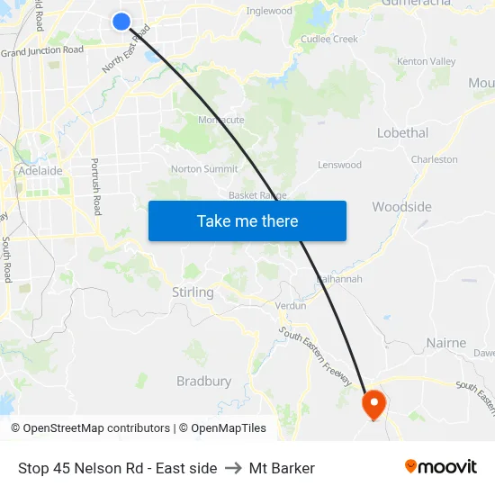 Stop 45 Nelson Rd - East side to Mt Barker map