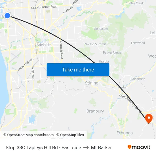 Stop 33C Tapleys Hill Rd - East side to Mt Barker map