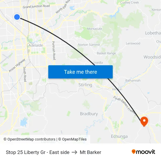 Stop 25 Liberty Gr - East side to Mt Barker map