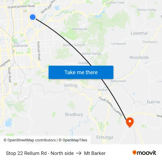 Stop 22 Rellum Rd - North side to Mt Barker map