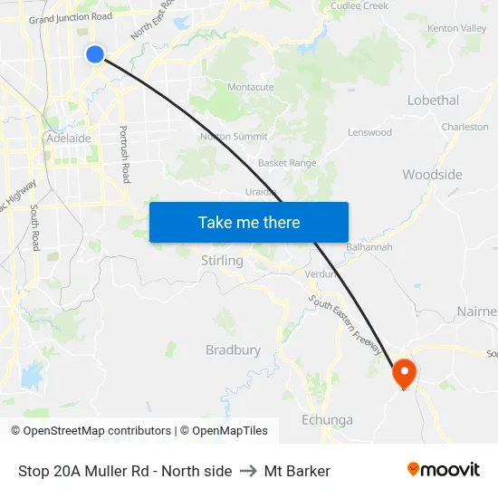 Stop 20A Muller Rd - North side to Mt Barker map