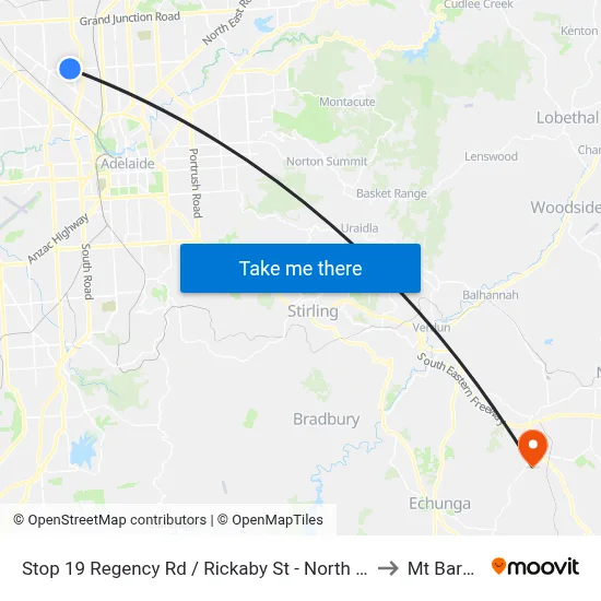 Stop 19 Regency Rd / Rickaby St - North side to Mt Barker map
