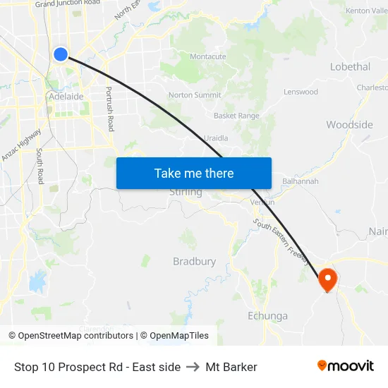Stop 10 Prospect Rd - East side to Mt Barker map