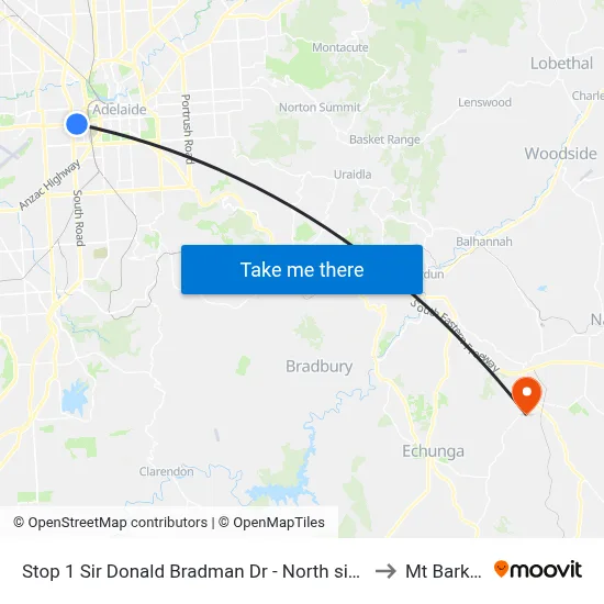 Stop 1 Sir Donald Bradman Dr - North side to Mt Barker map