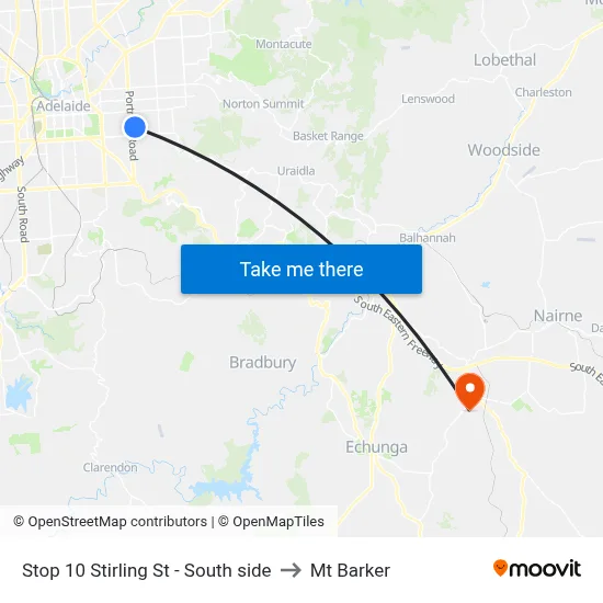 Stop 10 Stirling St - South side to Mt Barker map
