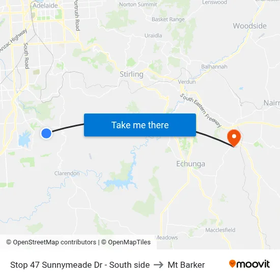 Stop 47 Sunnymeade Dr - South side to Mt Barker map