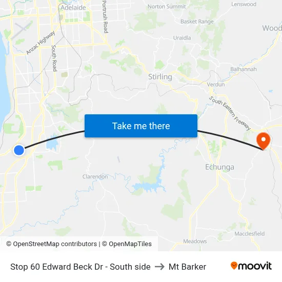 Stop 60 Edward Beck Dr - South side to Mt Barker map