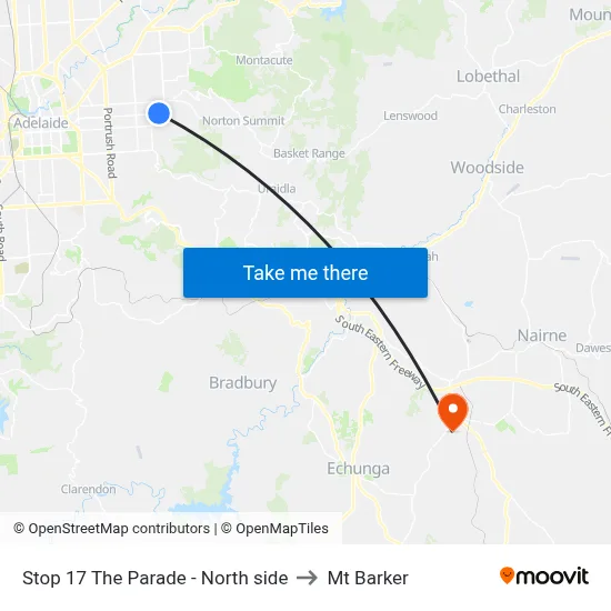 Stop 17 The Parade - North side to Mt Barker map