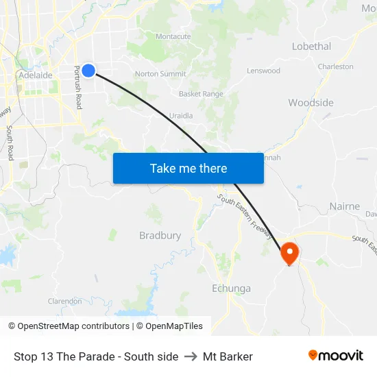 Stop 13 The Parade - South side to Mt Barker map