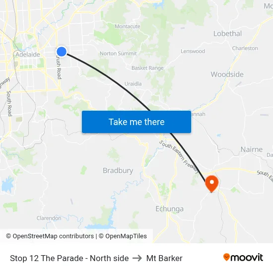 Stop 12 The Parade - North side to Mt Barker map