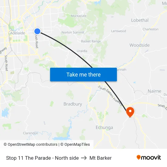 Stop 11 The Parade - North side to Mt Barker map