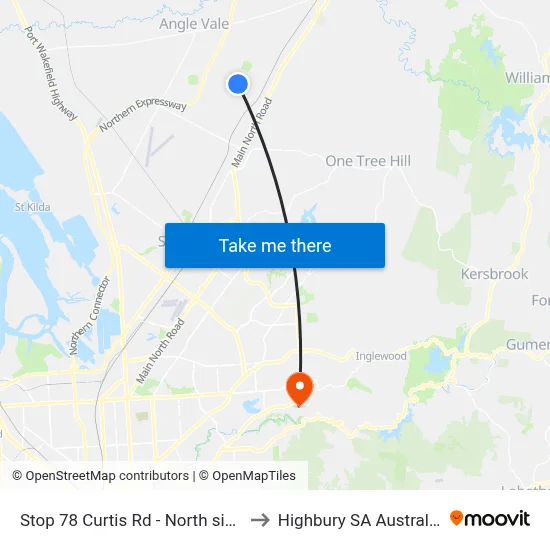 Stop 78 Curtis Rd - North side to Highbury SA Australia map