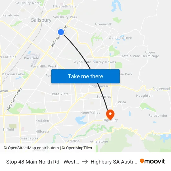 Stop 48 Main North Rd - West side to Highbury SA Australia map