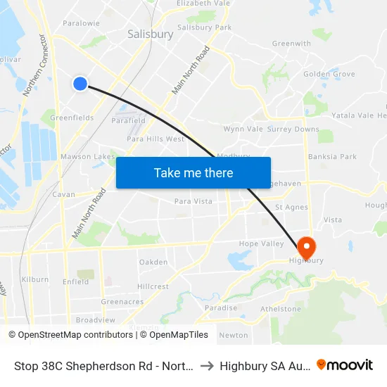 Stop 38C Shepherdson Rd - North East side to Highbury SA Australia map