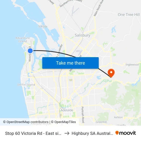 Stop 60 Victoria Rd - East side to Highbury SA Australia map