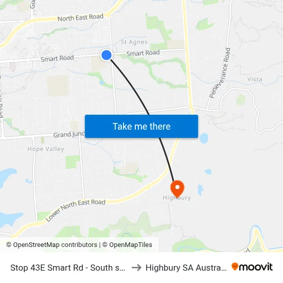 Stop 43E Smart Rd - South side to Highbury SA Australia map