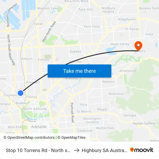 Stop 10 Torrens Rd - North side to Highbury SA Australia map