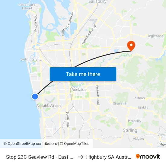 Stop 23C Seaview Rd - East side to Highbury SA Australia map