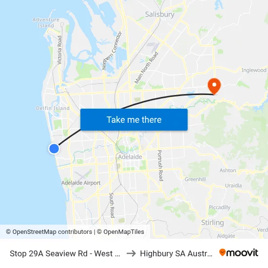 Stop 29A Seaview Rd - West side to Highbury SA Australia map
