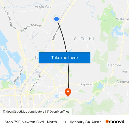 Stop 79E Newton Blvd - North side to Highbury SA Australia map