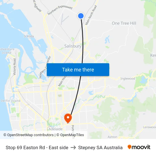 Stop 69 Easton Rd - East side to Stepney SA Australia map