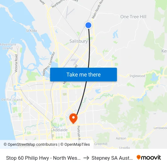 Stop 60 Philip Hwy - North West side to Stepney SA Australia map